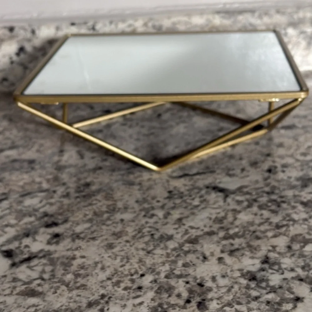 Gold Rectangular Tilt Vanity Mirror